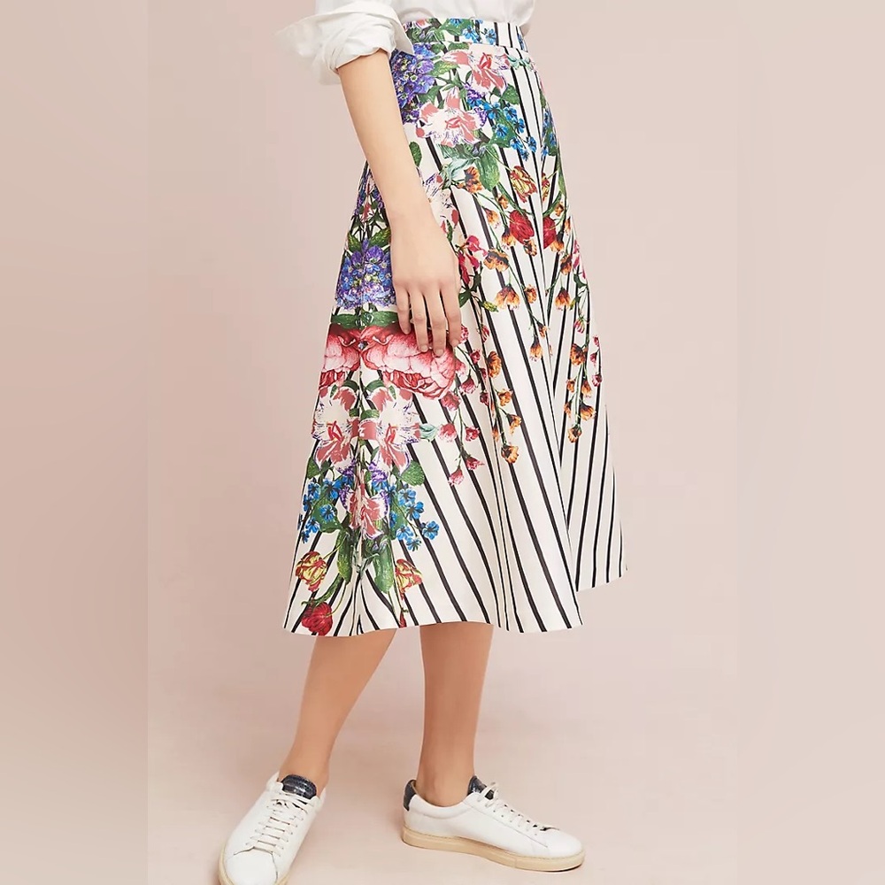 HTF Anthropologie Striped Splendor Skirt